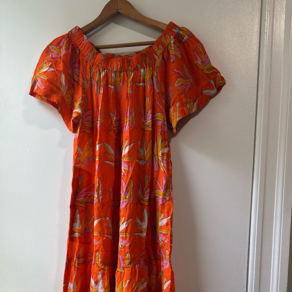 Oliphant Off The Shoulder Tiered Maxi Dress Size Medium - Picture 2 of 10